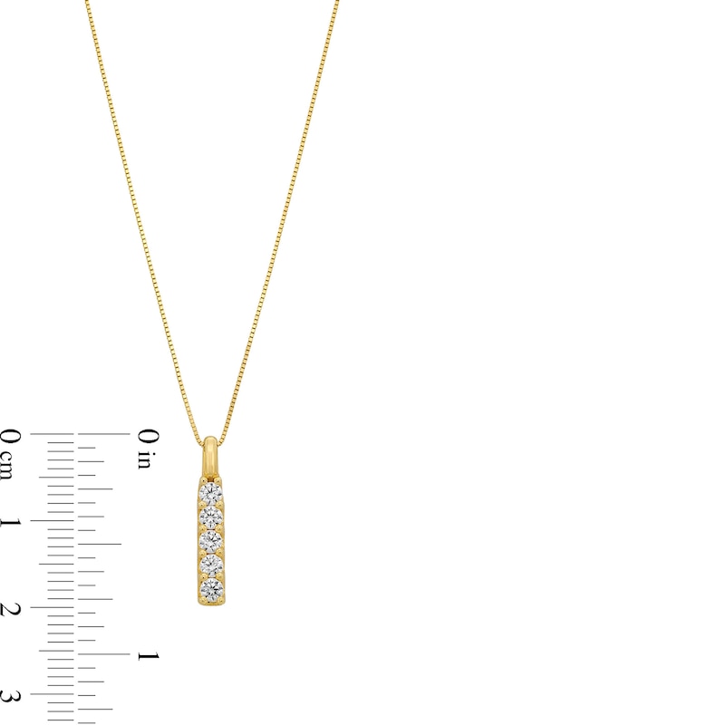 Main Image 4 of 1/3 CT. T.W. Certified Lab-Grown Diamond Five Stone Vertical Bar Pendant in 14K Gold (F/SI2)
