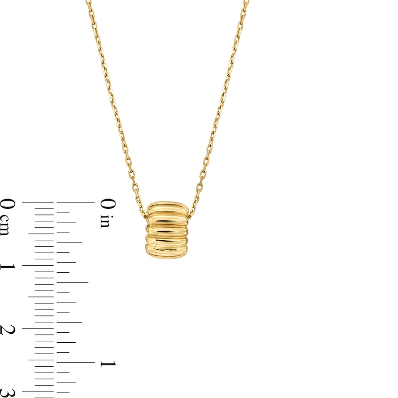 Main Image 4 of Diamond Accent Ribbed Rectangle Necklace in 10K Gold