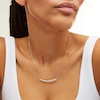 Thumbnail Image 2 of 1 CT. T.W. Certified Lab-Grown Diamond Graduated Curved Bar Necklace in 14K White Gold (F/SI2)
