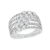 Thumbnail Image 1 of 2 CT. T.W. Certified Lab-Grown Diamond Graduated Trio Multi-Row Ring in 14K White Gold (F/SI2)
