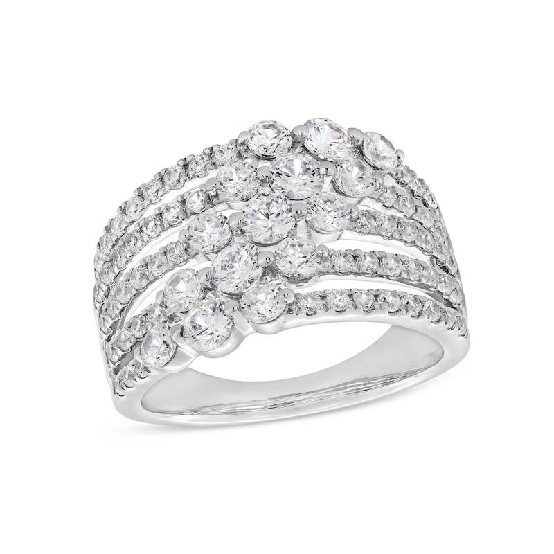 Main Image 1 of 2 CT. T.W. Certified Lab-Grown Diamond Graduated Trio Multi-Row Ring in 14K White Gold (F/SI2)