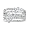 Thumbnail Image 4 of 2 CT. T.W. Certified Lab-Grown Diamond Graduated Trio Multi-Row Ring in 14K White Gold (F/SI2)