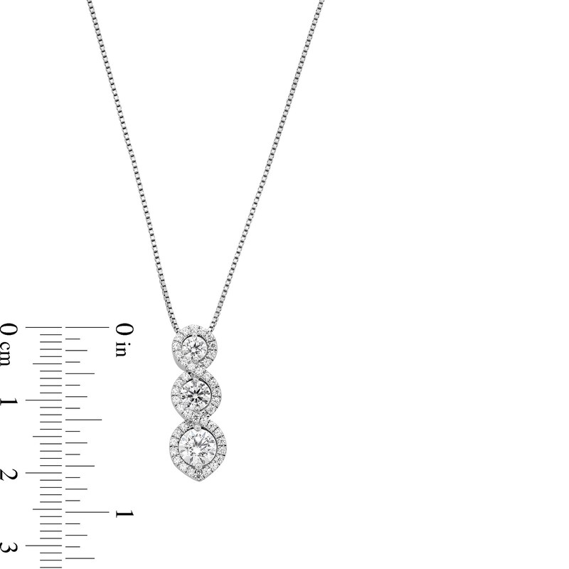 Main Image 4 of 1 CT. T.W. Certified Lab-Grown Diamond Frame Graduated Eternity Pendant in 14K White Gold (F/SI2)