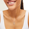 Thumbnail Image 2 of 1-1/2 CT. T.W. Certified Lab-Grown Diamond Graduated Five Stone Linear Drop Pendant in 14K White Gold (F/SI2)
