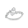 Thumbnail Image 1 of 1-1/4 CT. T.W. Pear-Shaped Certified Lab-Grown Diamond Graduated Bypass Open Shank Ring in 14K White Gold (F/SI2)