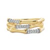 Thumbnail Image 4 of 1/5 CT. T.W. Diamond Triple Row Bamboo Ring in Sterling Silver with 14K Gold Plate - Size 7