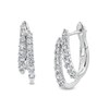 Thumbnail Image 1 of 1/2 CT. T.W. Diamond Double Row Split Hoop Earrings in 10K White Gold