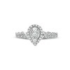 Thumbnail Image 4 of 1/4 CT. T.W. Pear-Shaped Multi-Diamond Frame Twist Shank Vintage-Style Promise Ring in 10K White Gold