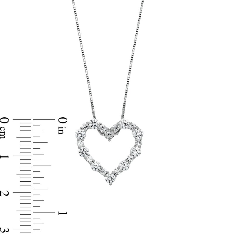 Main Image 4 of 1 CT. T.W. Certified Lab-Grown Diamond Scallop Open Heart Pendant in 14K White Gold (F/SI2)