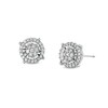 Thumbnail Image 1 of 1/4 CT. T.W. Multi-Diamond Frame Stud Earrings in Sterling Silver