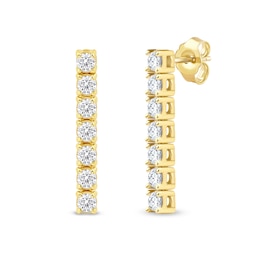 5/8 CT. T.W. Lab-Grown Diamond Linear Drop Earrings in Sterling Silver with 14K Gold Plate (F/SI2)