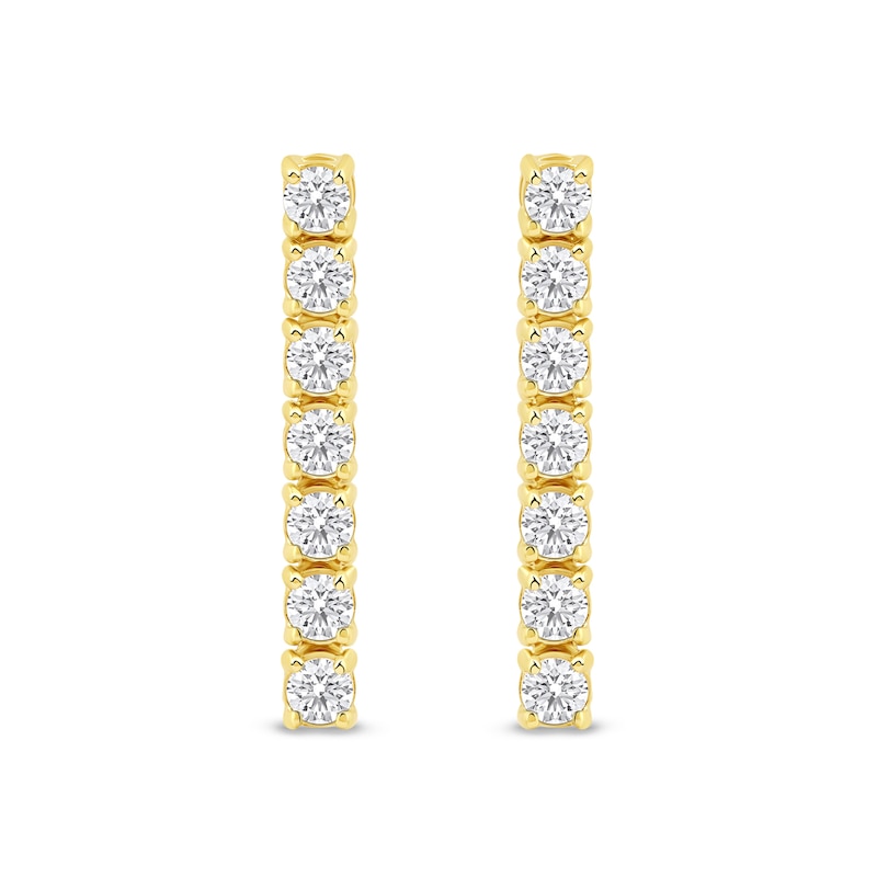 Main Image 3 of 5/8 CT. T.W. Lab-Grown Diamond Linear Drop Earrings in Sterling Silver with 14K Gold Plate (F/SI2)