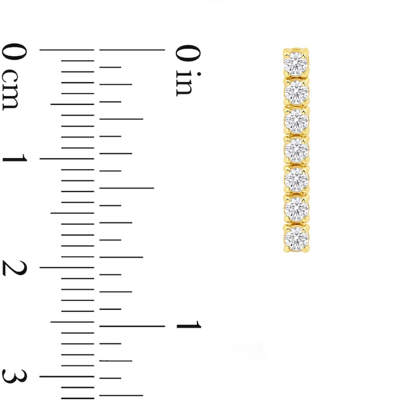 Main Image 4 of 5/8 CT. T.W. Lab-Grown Diamond Linear Drop Earrings in Sterling Silver with 14K Gold Plate (F/SI2)