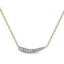 PDPAOLA™ at Zales 1/8 CT. T.W. Lab-Grown Diamond Curve Necklace in 18K Gold - 19.5”