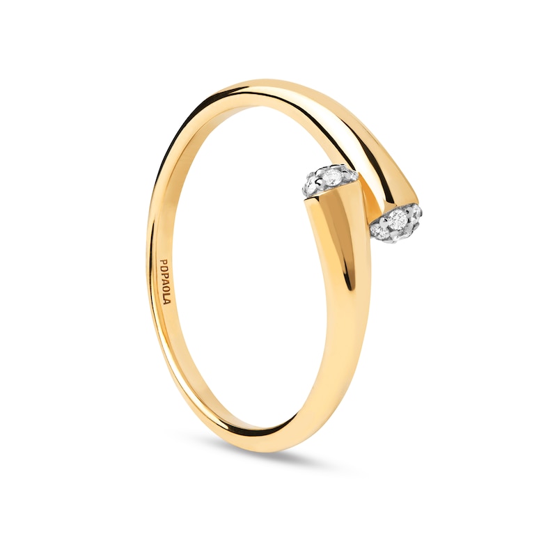 Main Image 1 of PDPAOLA™ at Zales 1/10 CT. T.W. Lab-Grown Multi-Diamond Bypass Ring in 18K Gold