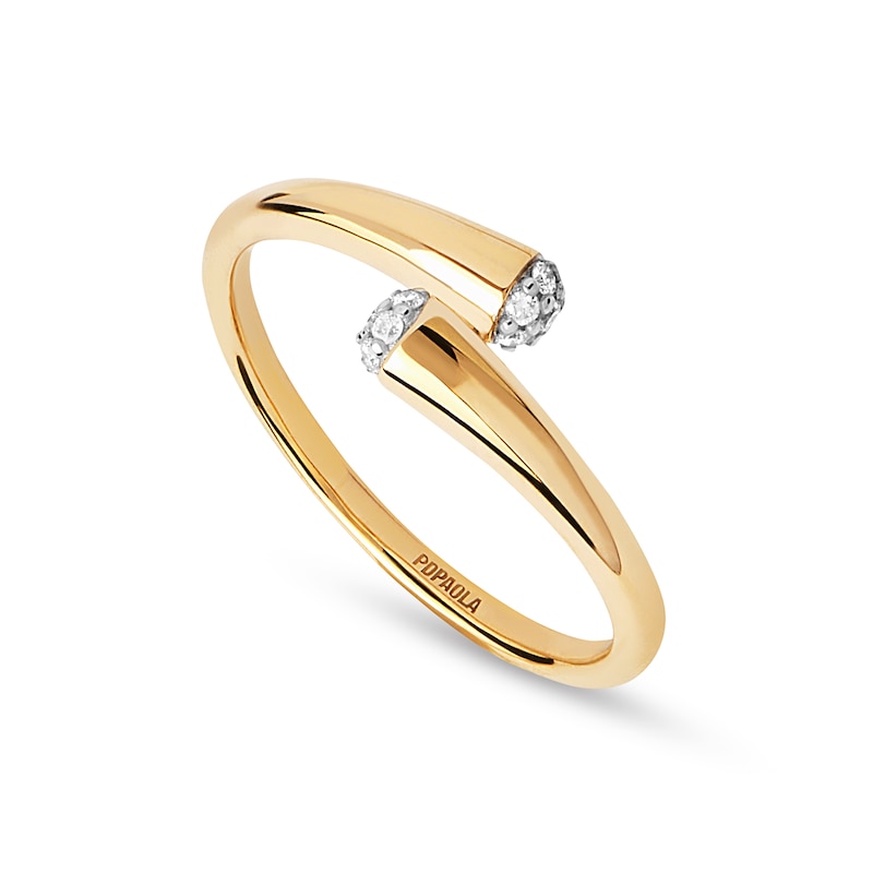 Main Image 3 of PDPAOLA™ at Zales 1/10 CT. T.W. Lab-Grown Multi-Diamond Bypass Ring in 18K Gold
