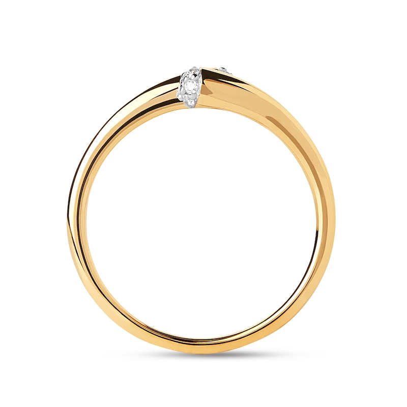 Main Image 4 of PDPAOLA™ at Zales 1/10 CT. T.W. Lab-Grown Multi-Diamond Bypass Ring in 18K Gold
