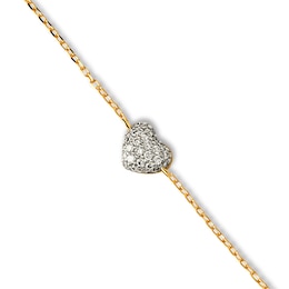 PDPAOLA™ at Zales 1/10 CT. T.W. Lab-Grown Multi-Diamond Heart Bracelet in 18K Gold