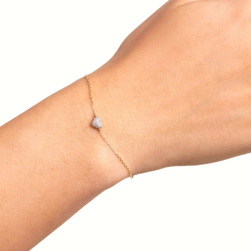 Main Image 2 of PDPAOLA™ at Zales 1/10 CT. T.W. Lab-Grown Multi-Diamond Heart Bracelet in 18K Gold