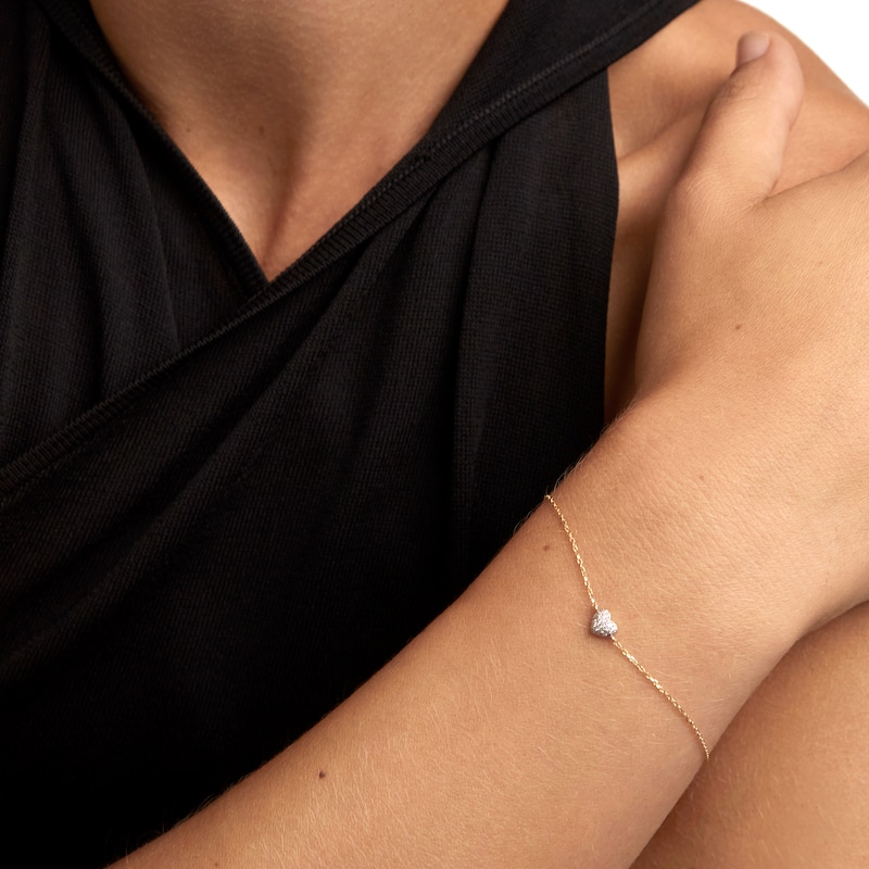 Main Image 3 of PDPAOLA™ at Zales 1/10 CT. T.W. Lab-Grown Multi-Diamond Heart Bracelet in 18K Gold