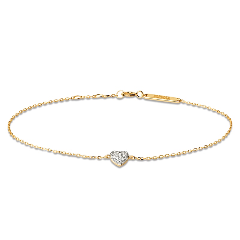 Main Image 4 of PDPAOLA™ at Zales 1/10 CT. T.W. Lab-Grown Multi-Diamond Heart Bracelet in 18K Gold