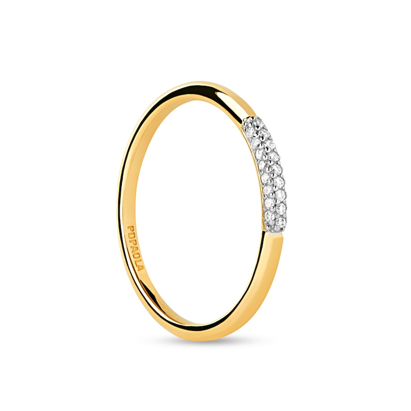 Main Image 1 of PDPAOLA™ at Zales 1/10 CT. T.W. Lab-Grown Diamond Slender Ring in 18K Gold