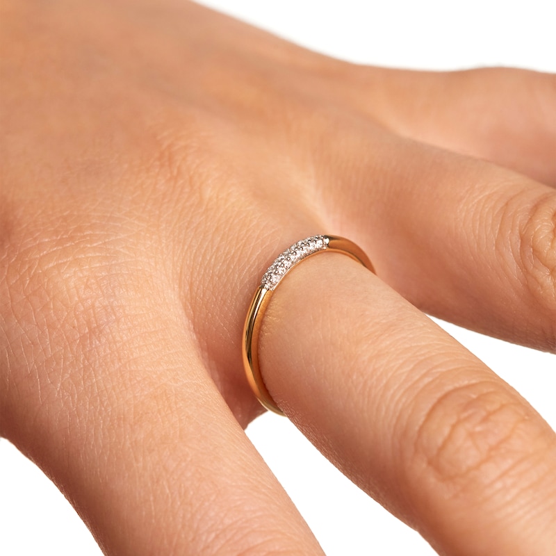 Main Image 2 of PDPAOLA™ at Zales 1/10 CT. T.W. Lab-Grown Diamond Slender Ring in 18K Gold