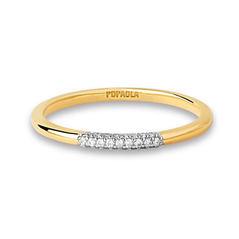 Main Image 4 of PDPAOLA™ at Zales 1/10 CT. T.W. Lab-Grown Diamond Slender Ring in 18K Gold