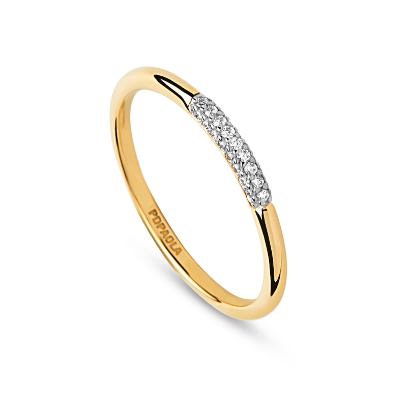 Main Image 6 of PDPAOLA™ at Zales 1/10 CT. T.W. Lab-Grown Diamond Slender Ring in 18K Gold