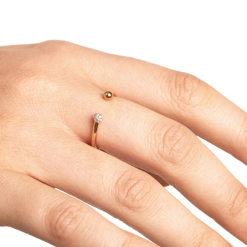 Main Image 3 of PDPAOLA™ at Zales 1/20 CT. T.W. Lab-Grown Multi-Diamond Open Ring in 18K Gold