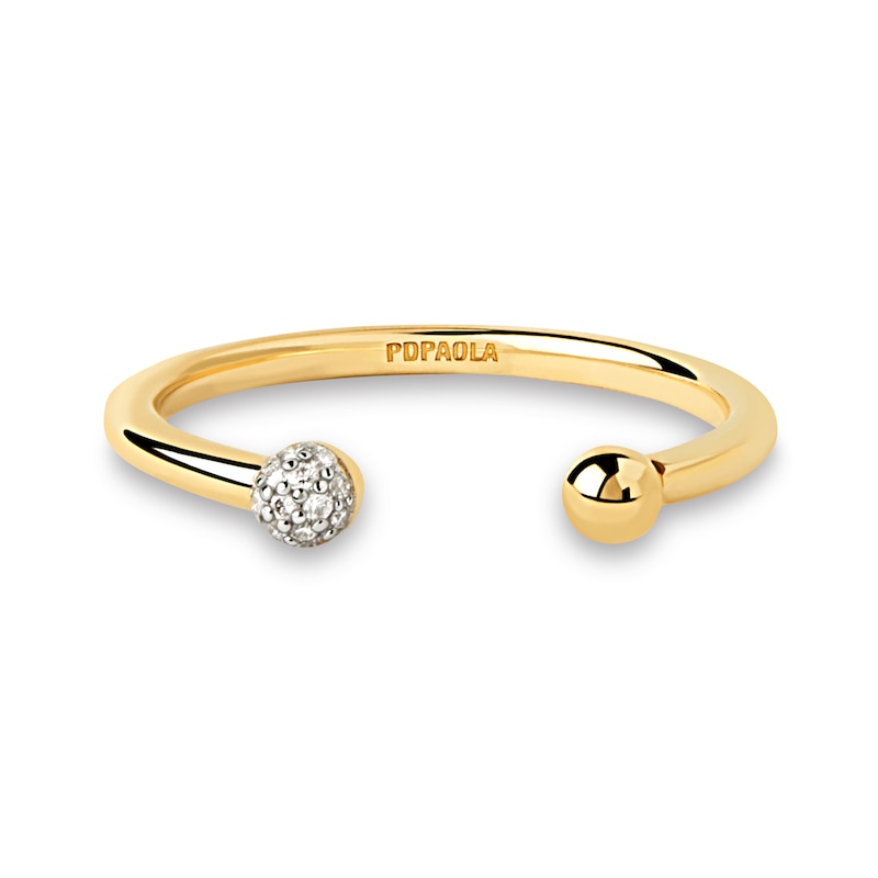 Main Image 4 of PDPAOLA™ at Zales 1/20 CT. T.W. Lab-Grown Multi-Diamond Open Ring in 18K Gold