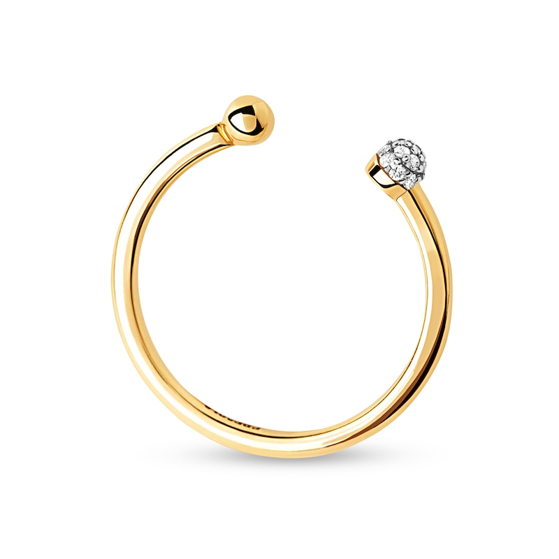 Main Image 5 of PDPAOLA™ at Zales 1/20 CT. T.W. Lab-Grown Multi-Diamond Open Ring in 18K Gold