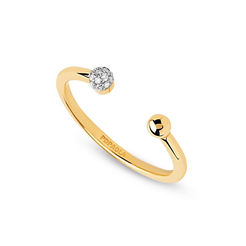 Main Image 6 of PDPAOLA™ at Zales 1/20 CT. T.W. Lab-Grown Multi-Diamond Open Ring in 18K Gold