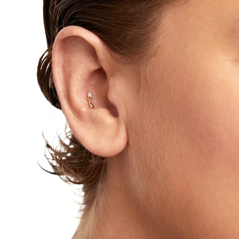Main Image 3 of PDPAOLA™ at Zales Lab-Grown Diamond Accent Single Teardrop Earring in 18K Gold
