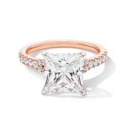 4-1/2 CT. T.W. Princess-Cut Certified Lab-Grown Diamond Split Shank Engagement Ring in 14K Rose Gold (F/SI2)