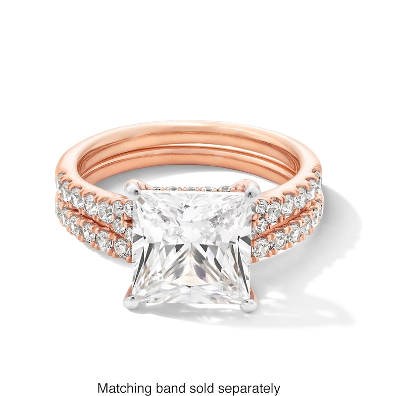 Main Image 5 of 4-1/2 CT. T.W. Princess-Cut Certified Lab-Grown Diamond Split Shank Engagement Ring in 14K Rose Gold (F/SI2)
