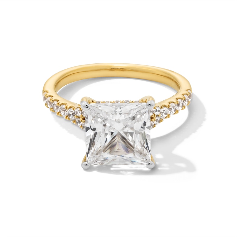Main Image 1 of 4-1/2 CT. T.W. Princess-Cut Certified Lab-Grown Diamond Split Shank Engagement Ring in 14K Gold (F/SI2)