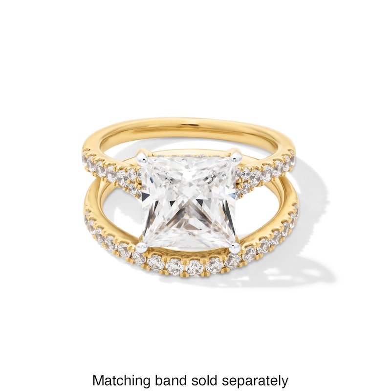 Main Image 4 of 4-1/2 CT. T.W. Princess-Cut Certified Lab-Grown Diamond Split Shank Engagement Ring in 14K Gold (F/SI2)