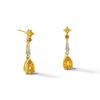 Thumbnail Image 1 of Pear-Shaped Citrine and Diamond Accent Dangle Drop Earrings in 10K Gold