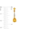 Thumbnail Image 3 of Pear-Shaped Citrine and Diamond Accent Dangle Drop Earrings in 10K Gold