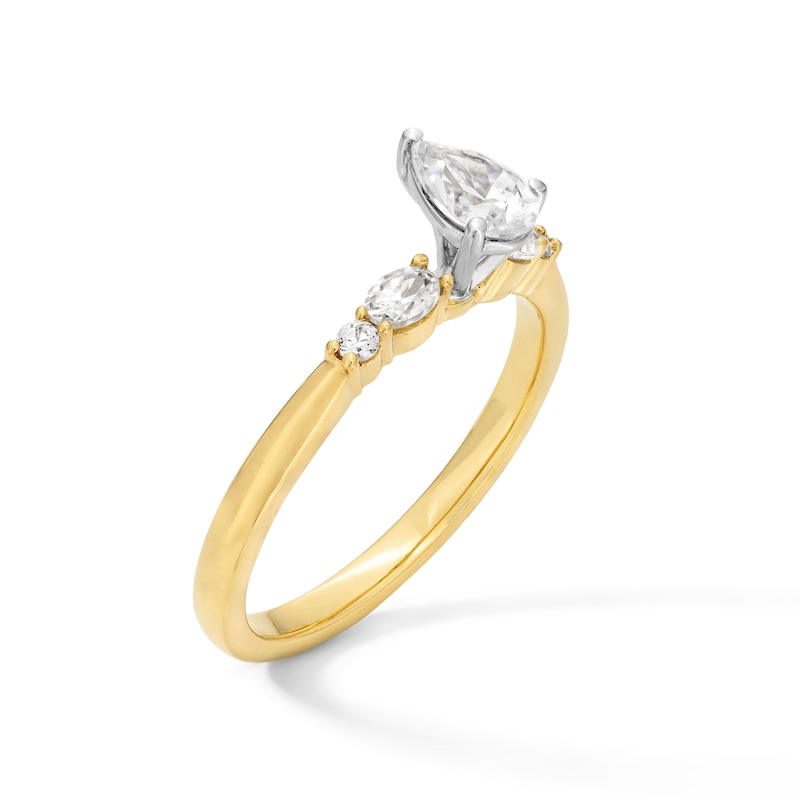 Main Image 3 of 5/8 CT. T.W. Multi-Shaped Diamond Five Stone Engagement Ring in 10K Gold