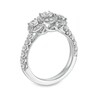 Thumbnail Image 3 of 1 CT. T.W. Diamond Frame Three Stone Engagement Ring in 10K White Gold