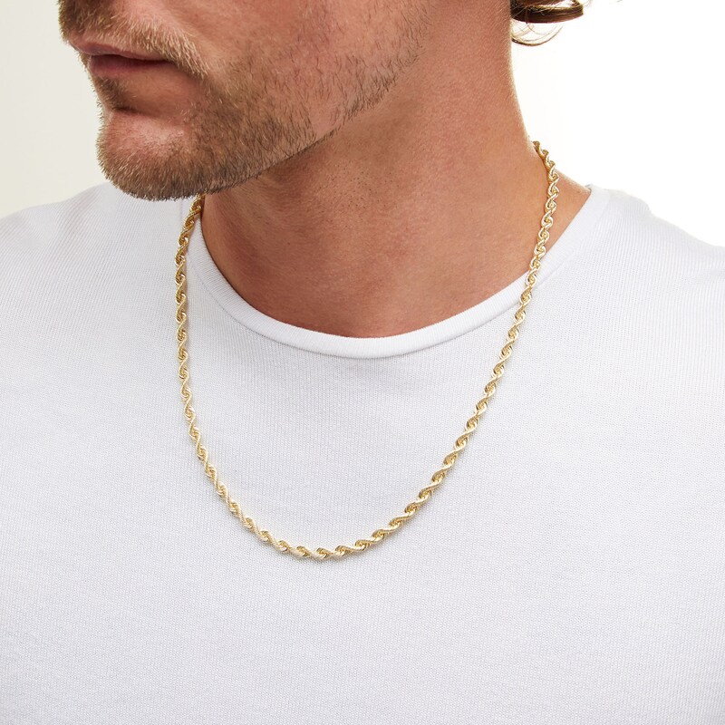 Main Image 2 of 4.5mm Silk Rope™ Chain Necklace in Solid 14K Gold - 22"