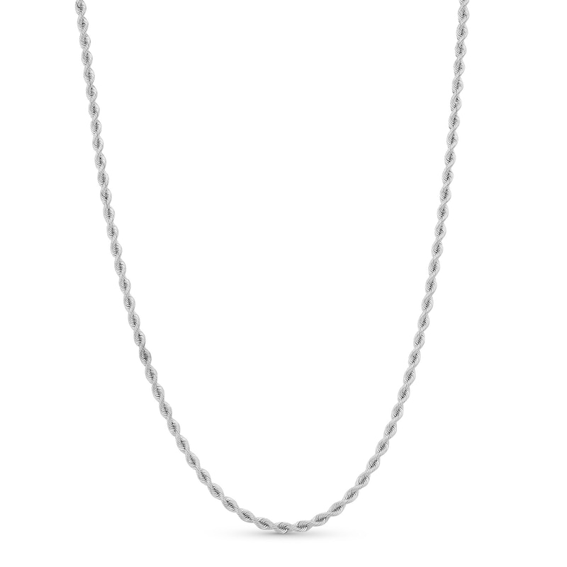 Main Image 1 of 3.0mm Silk Rope™ Chain Necklace in Solid 14K White Gold - 24"