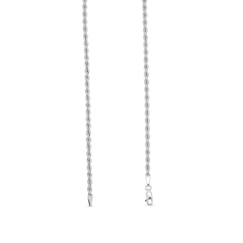Main Image 3 of 3.0mm Silk Rope™ Chain Necklace in Solid 14K White Gold - 24"
