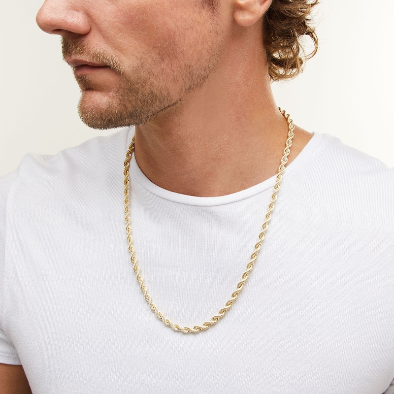 Main Image 2 of 5.7mm Silk Rope™ Chain Necklace in Solid 14K Gold - 24"