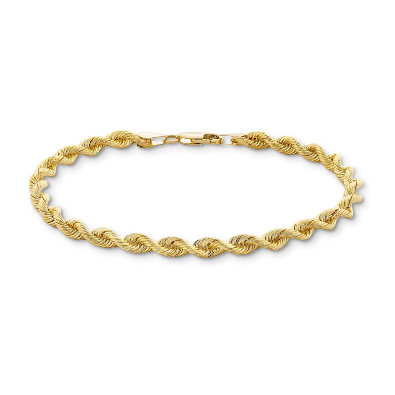 Main Image 4 of 4.5mm Silk Rope™ Chain Bracelet in Solid 14K Gold - 8.5"