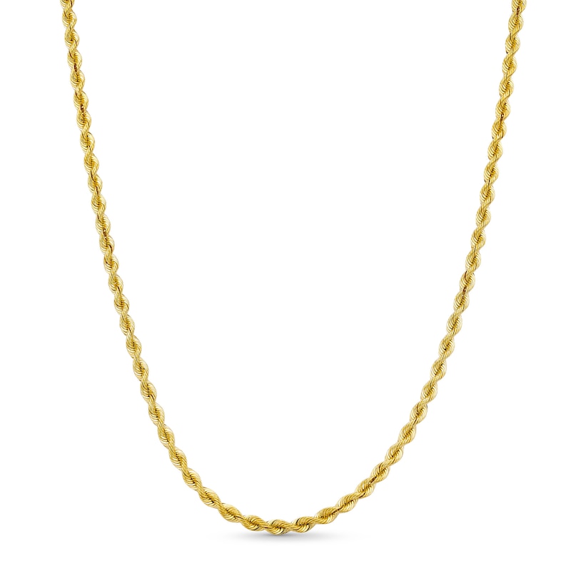 Main Image 1 of 3.7mm Silk Rope™ Chain Necklace in Solid 14K Gold - 22"
