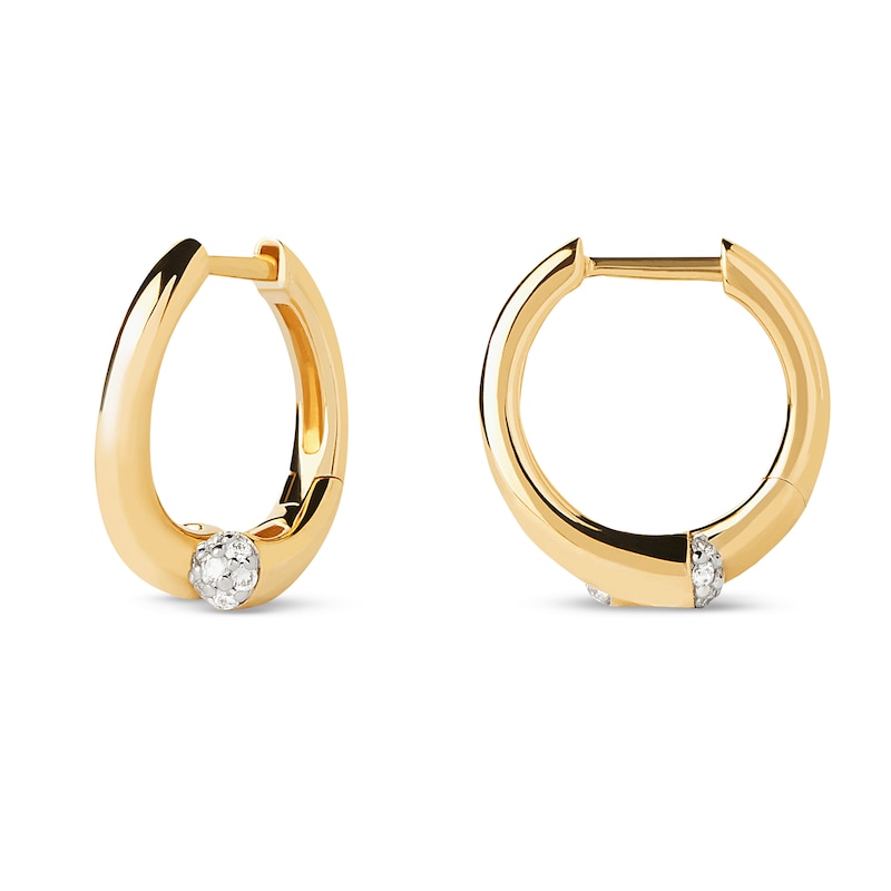 Main Image 2 of PDPAOLA™ at Zales 1/6 CT. T. W. Lab-Grown Multi-Diamond Bypass Hoop Earrings in 18K Gold