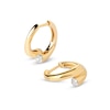 Thumbnail Image 3 of PDPAOLA™ at Zales 1/6 CT. T. W. Lab-Grown Multi-Diamond Bypass Hoop Earrings in 18K Gold